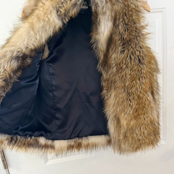 Imposter Signature Cool Mob-Wife Festival BoHo Faux-Fur Vest Sz xs - Picture 8 of 12